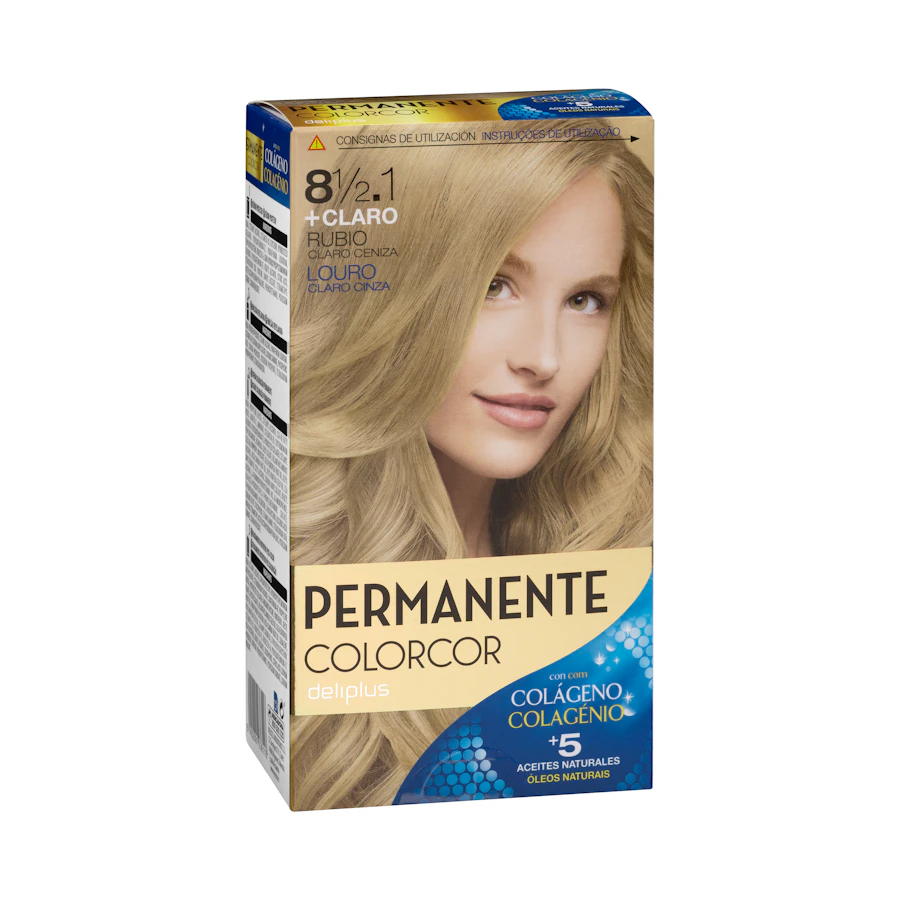 Coloración permanente 8 1/2.1 rubio claro ceniza Colorcor – Mercadona – صورة المنتج