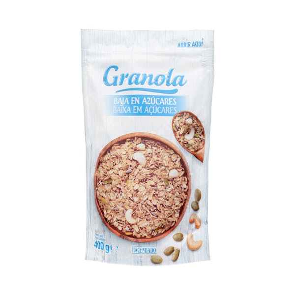 Cereales y semillas granola Hacendado con frutos secos