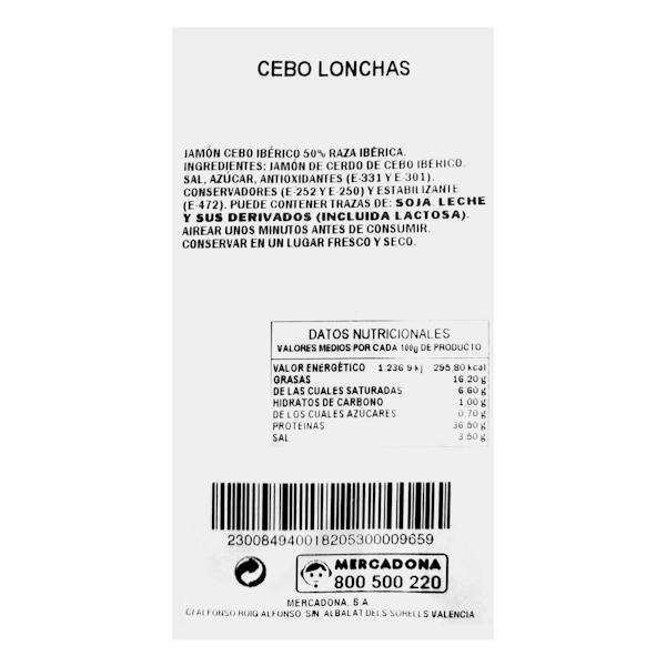 Etiqueta / ingredientes