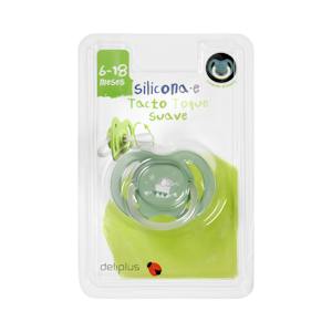 Chupete silicona reversible tacto suave Deliplus +6 a 18 meses luminiscente