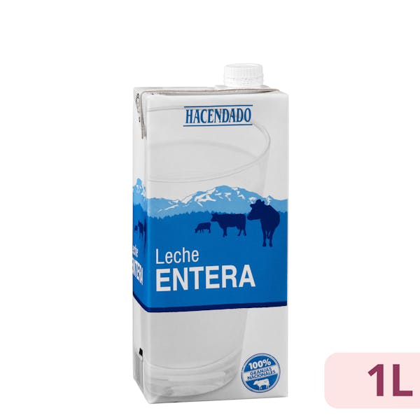 Leche entera Hacendado 1 l. en Mercadona