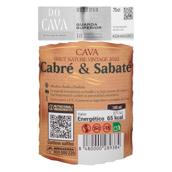 Cava brut nature reserva vintage Cabré & Sabaté