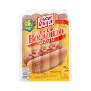 Salchichas cocidas hot dog bocadillo Oscar Mayer Classic de pollo y cerdo sabor ahumado