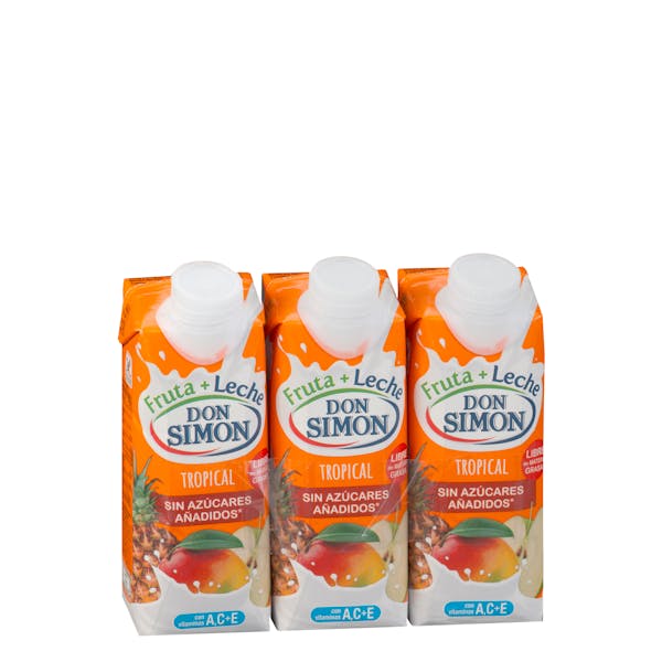 Imagen de Fruta + leche tropical Don Simon sin azúcares añadidos y zero materia grasa