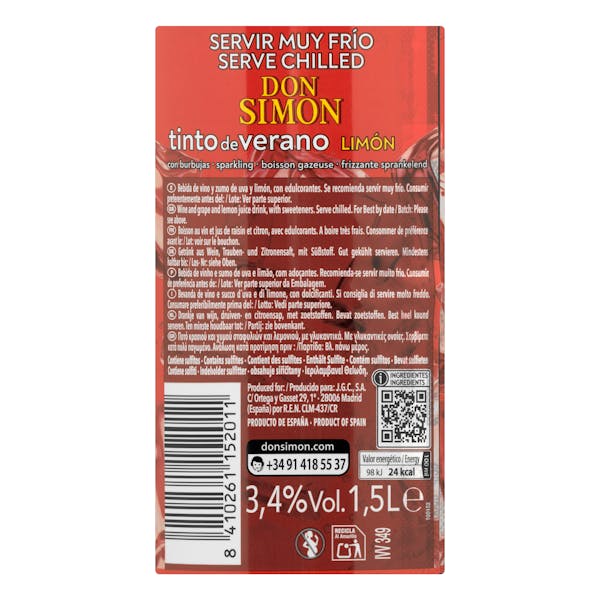 Tinto de verano limón Don Simón