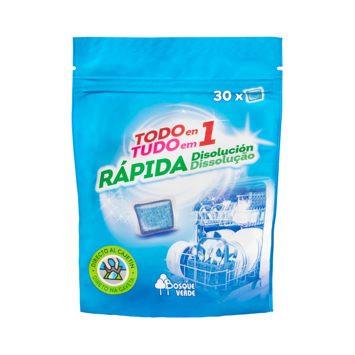 Lavavajillas Todo en 1 Bosque Verde en pastillas – Mercadona – صورة إعلانية للمنتج