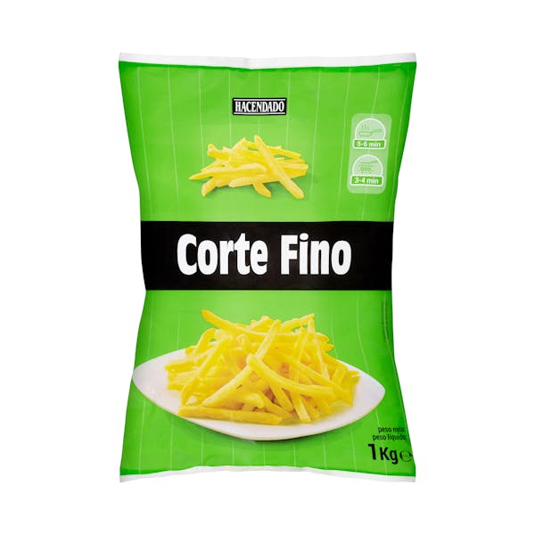Patatas prefritas corte fino Hacendado ultracongeladas