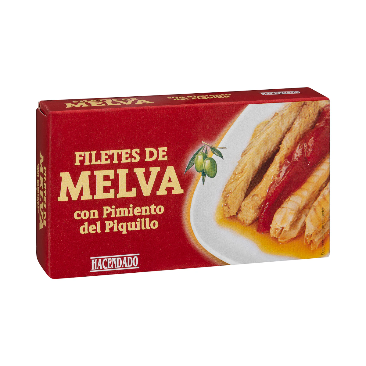 Filetes de melva canutera con pimientos del piquillo Hacendado en aceite de oliva – Mercadona – صورة إعلانية للمنتج