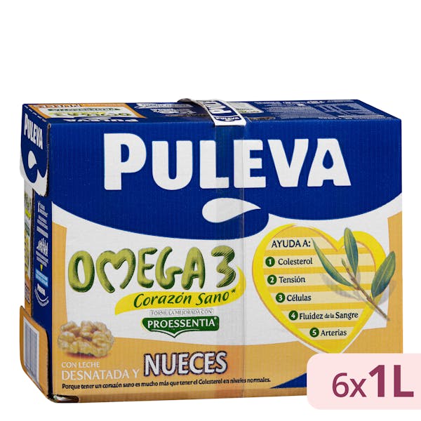 Bebida láctea Omega 3 Puleva con nueces y leche desnatada