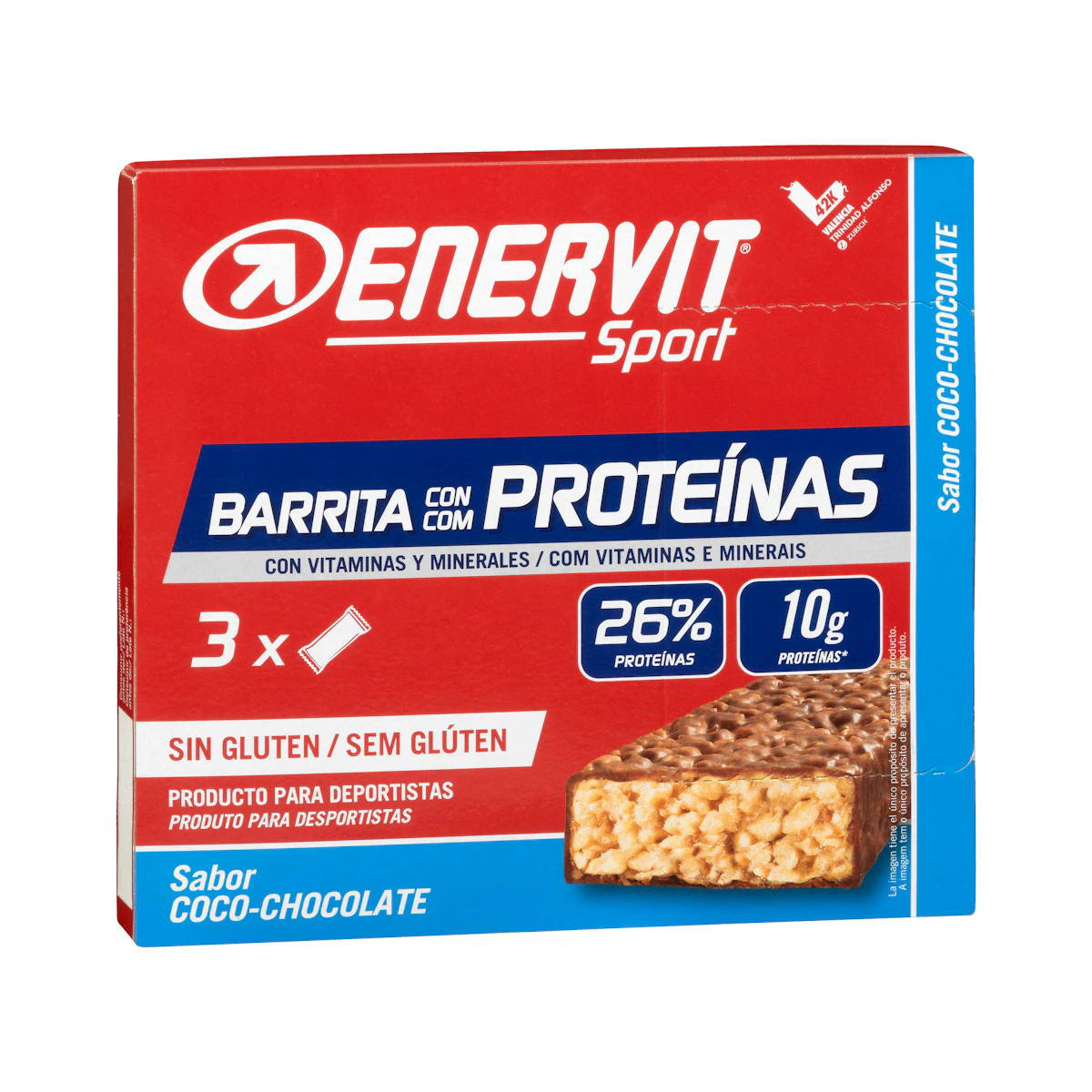 Barritas con proteínas sabor coco y chocolate Enervit Sport – Mercadona – صورة إعلانية للمنتج