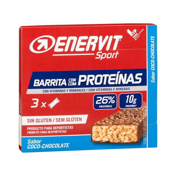 Imagen de Barritas con proteínas sabor coco y chocolate Enervit Sport