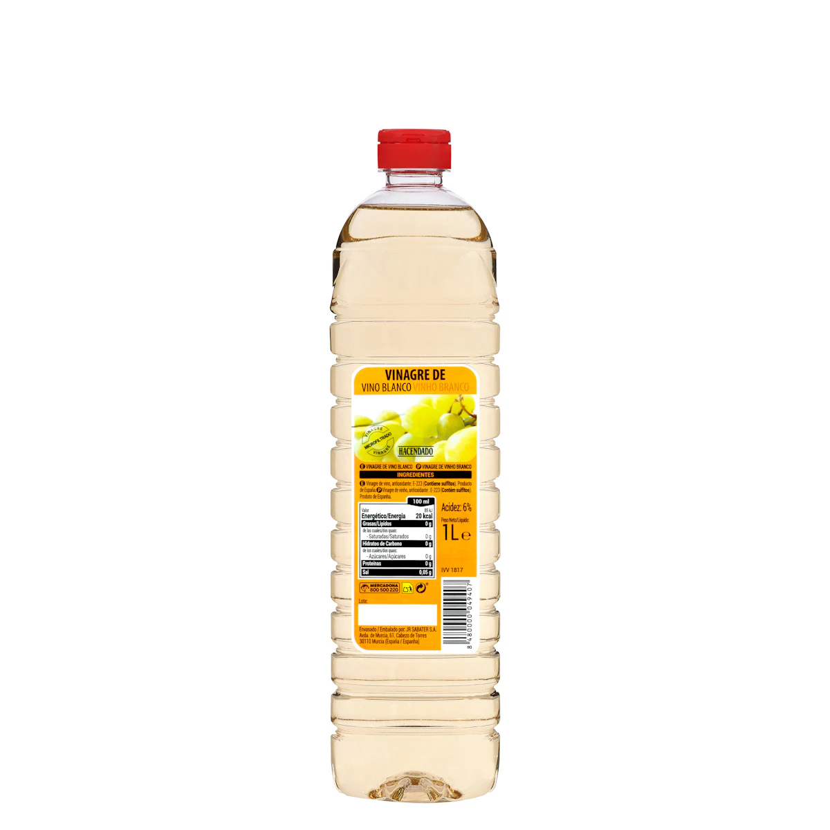 Vinagre de vino blanco Hacendado – Mercadona – صورة إعلانية للمنتج