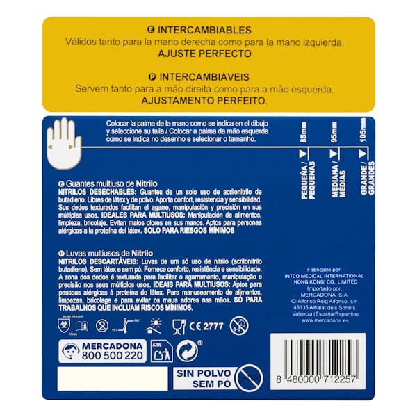 Guantes de nitrilo Bosque Verde talla pequeña