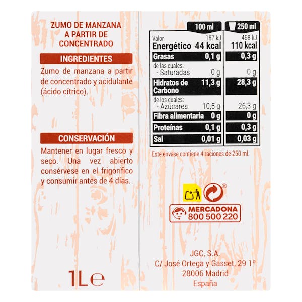 Zumo de manzana Hacendado
