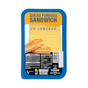 Queso lonchas fundido sándwich mezcla Hacendado