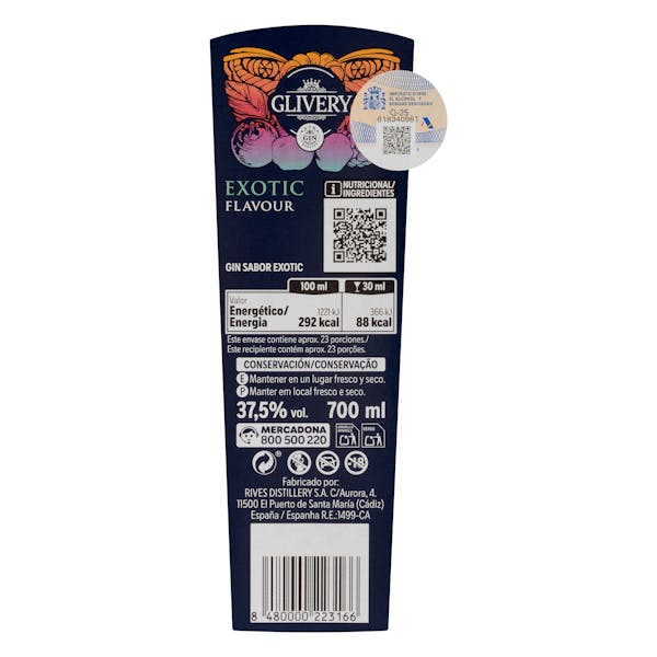 Ginebra sweet Gin Exotic Glivery