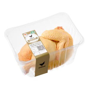 Medio pollo certificado alimentado con un 50% de maíz