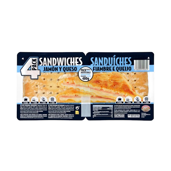 Sándwiches jamón y queso Hacendado