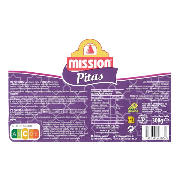 Pan de pita Mission