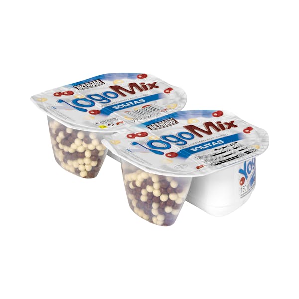 Yogur azucarado YogoMix Bolitas Hacendado con bolitas chocolateadas