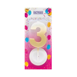 Vela de cumpleaños 3 Hacendado