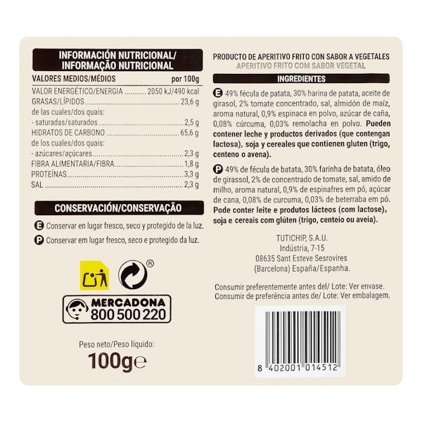 Sticks vegetales Hacendado
