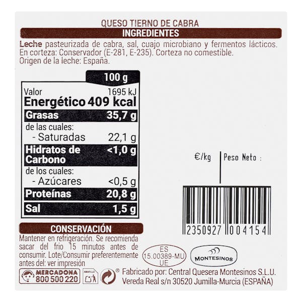 Queso tierno de cabra Hacendado