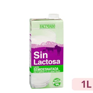 Leche semidesnatada sin lactosa Hacendado