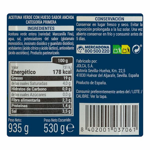 Etiqueta / ingredientes