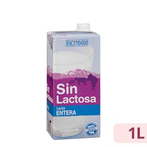 Leche entera sin lactosa Hacendado
