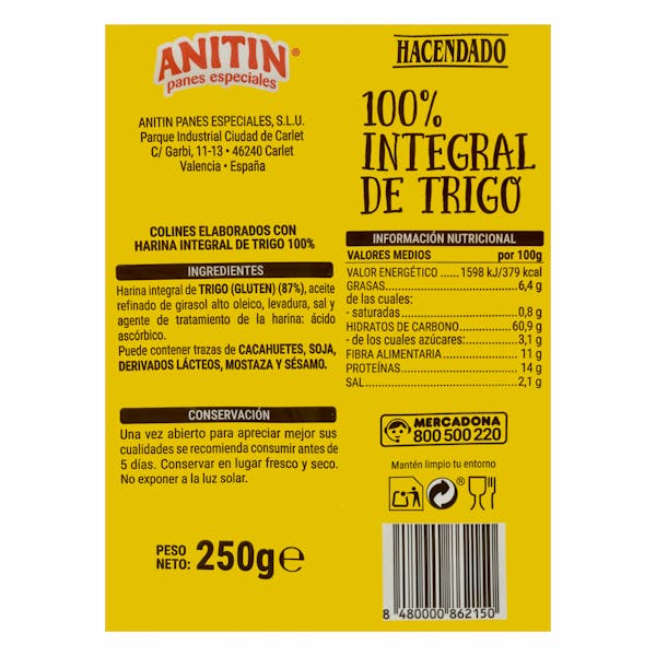 Picos 100% integrales Hacendado