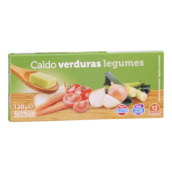 Caldo de verduras Hacendado en pastillas