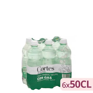 Agua mineral con gas pequeña Cortes