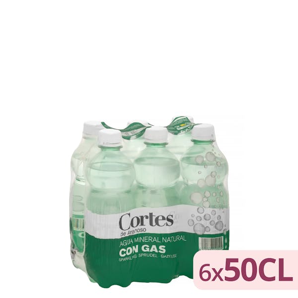 Agua mineral con gas pequeña Cortes
