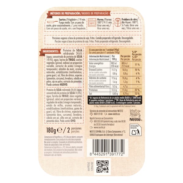 Empanados vegetales con proteína de soja Tivall