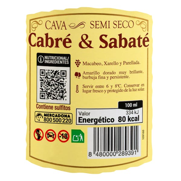 Cava semi seco Cabré & Sabaté