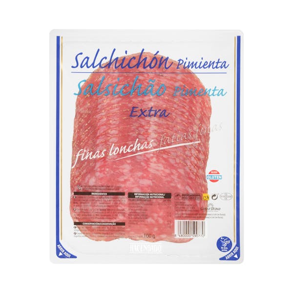 Imagen de Salchichón extra pimienta Hacendado finas lonchas