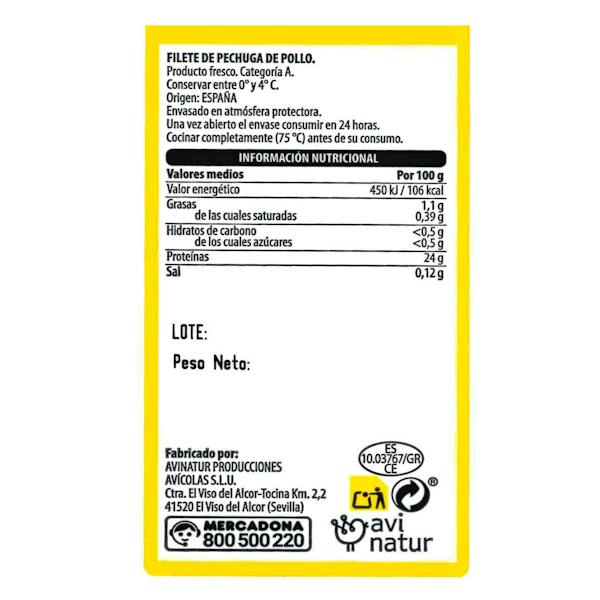 Etiqueta / ingredientes
