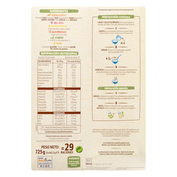 Papilla 8 cereales con miel Nestlé +6 meses
