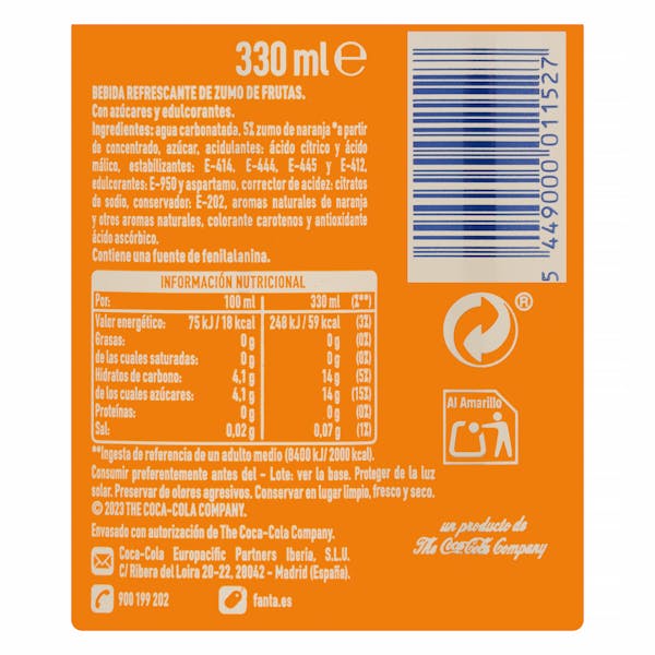 Refresco Fanta naranja