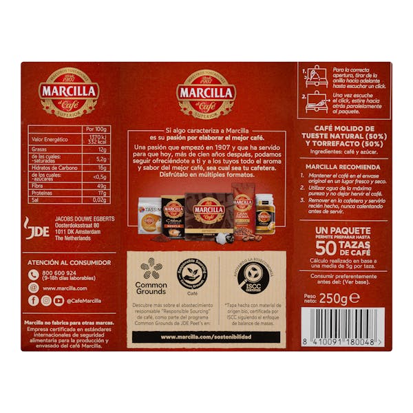 Café molido mezcla Marcilla gran aroma
