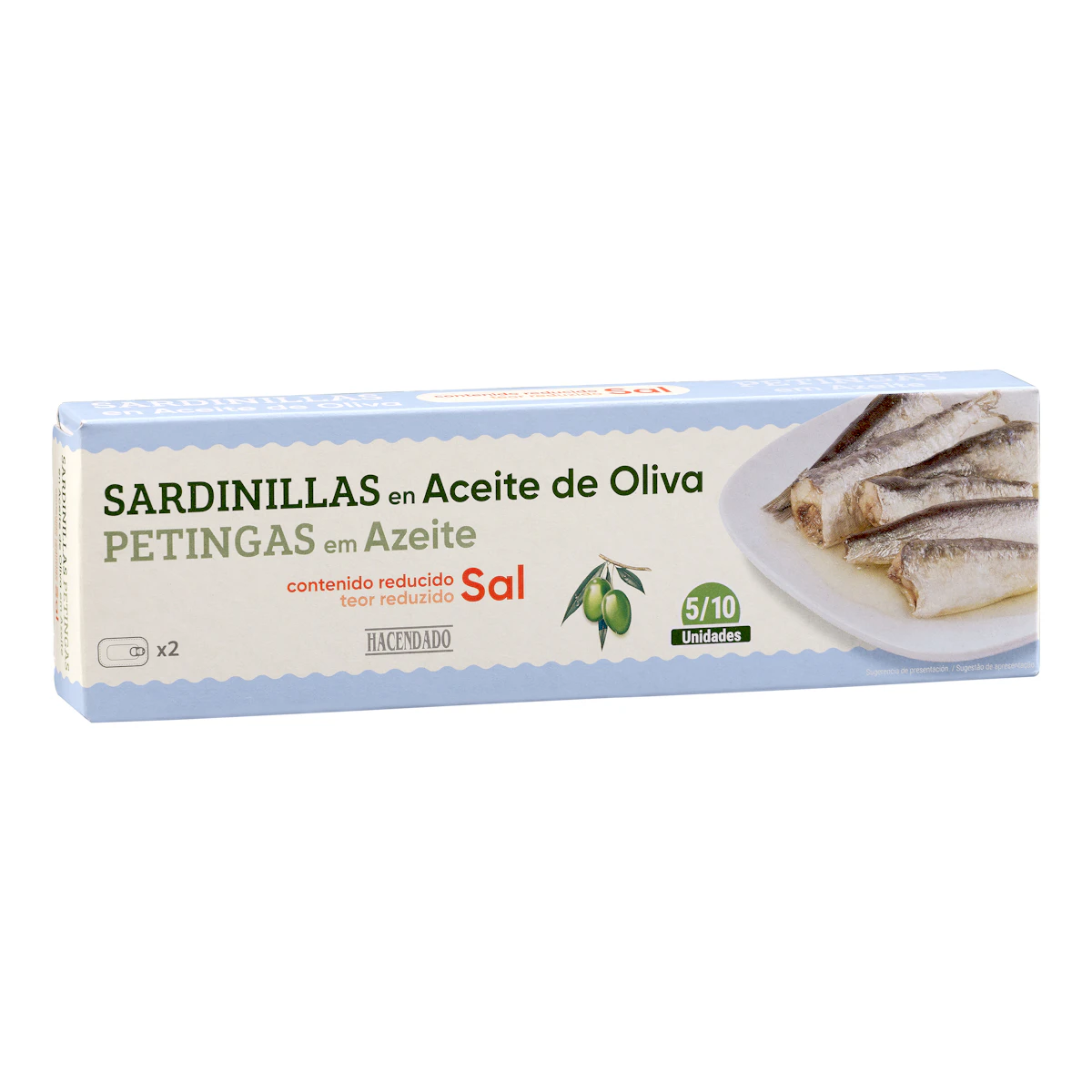 Sardinillas reducidas en sal en aceite de oliva Hacendado – Mercadona – صورة إعلانية للمنتج