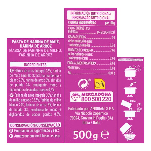 Pasta fusilli sin gluten Felicia