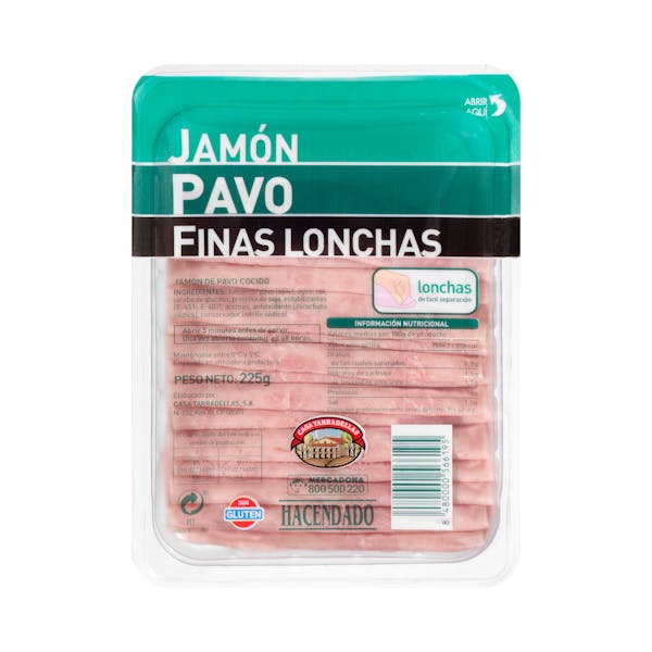 Jamón de pavo Hacendado finas lonchas