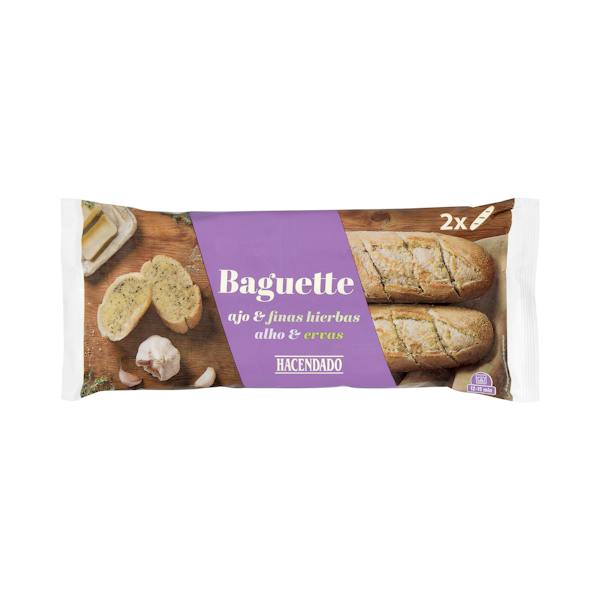 Imagen de Baguette ajo y finas hierbas Hacendado ultracongeladas