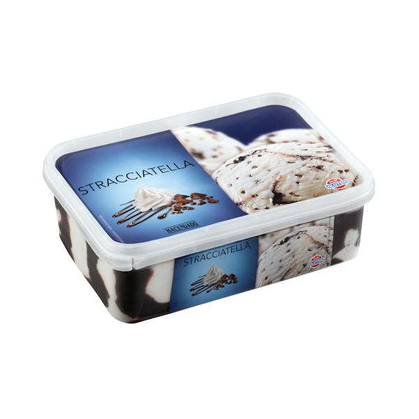 Imagen de Helado stracciatella Hacendado con sirope de chocolate