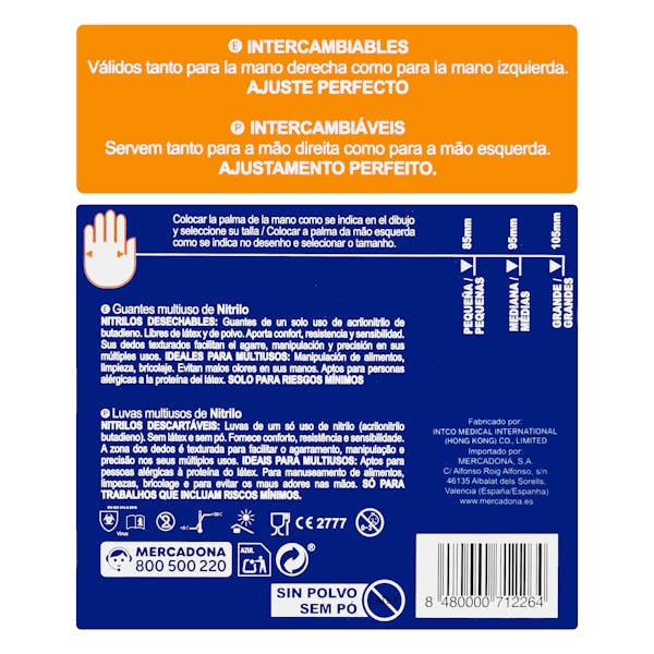 Guantes de nitrilo Bosque Verde talla mediana