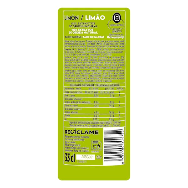 Refresco limón Schweppes original