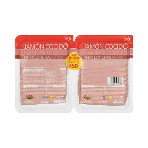 Imagen de Jamón cocido Hacendado finas lonchas