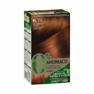 Coloración permanente 0% amoníaco 6.74 marrón cobrizo Colorcor